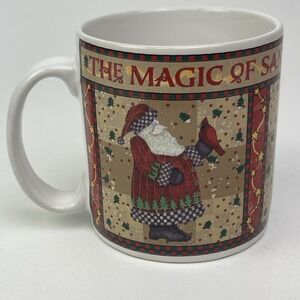 Sakura Magic of Santa Coffee Mugs 1997 Vintage Standing Cardinal Remembrance
